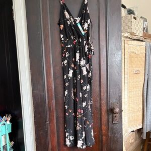 Kaileigh Black Floral Jumpsuit